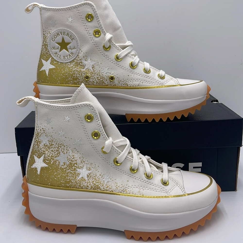 Converse WMNS RUN STAR HIKE HI VINTAGE WHITE/VINTAGE WHITE A12900C Platforms Sne - Picture 1 of 16